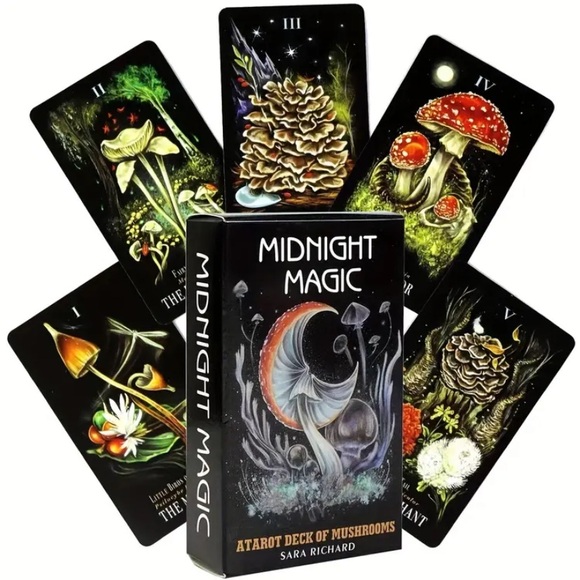 Midnight Magic: A Tarot Deck of Mushrooms DELUXE BUNDLE w Tarot NECKLACE & More! - Picture 13 of 15